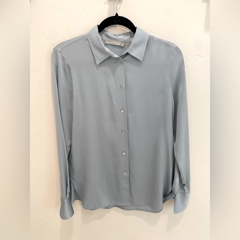Vince Silk Blouse, Powder Blue, size S